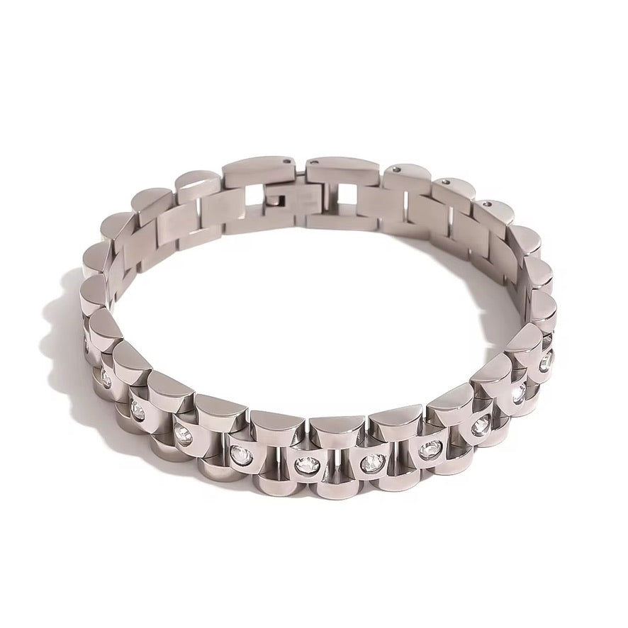 Bracciale Watch - acciaio inossidabile- zirconi