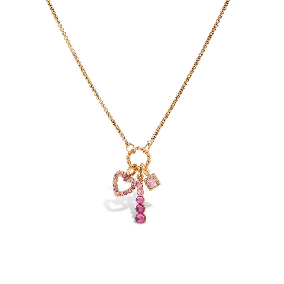Collana Armonia - acciaio inossidabile placcato oro 18k PVD - zirconi