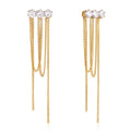 Orecchini Cascata - acciaio inossidabile placcati oro 18k PVD - zirconi