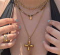 Set Collane Nexia + Brownie + Seraphia - acciaio inossidabile con placcatura oro 18k PVD e pietre naturali - regolabili