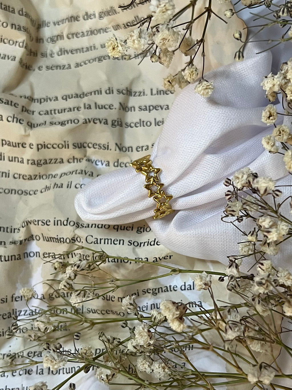 Anello multi-stelle, placcato oro 18k