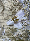 Anello designer, placcato oro 18k